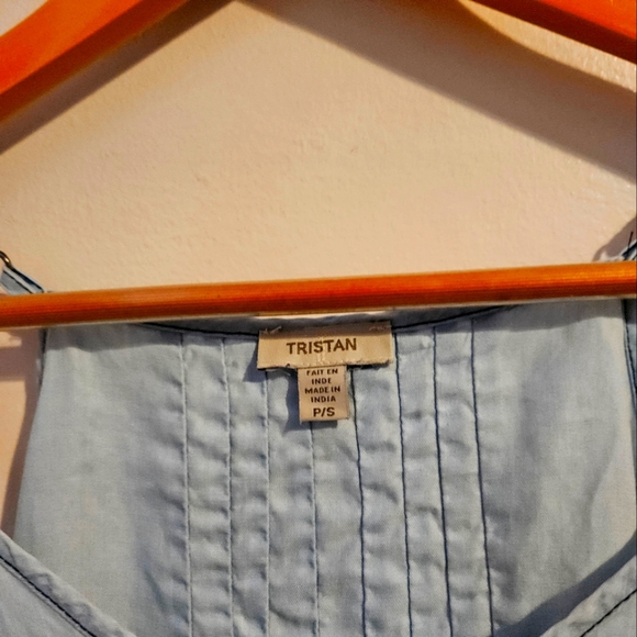 TRISTAN summer flirty lightweight pleated jean dress - Picture 1 of 3